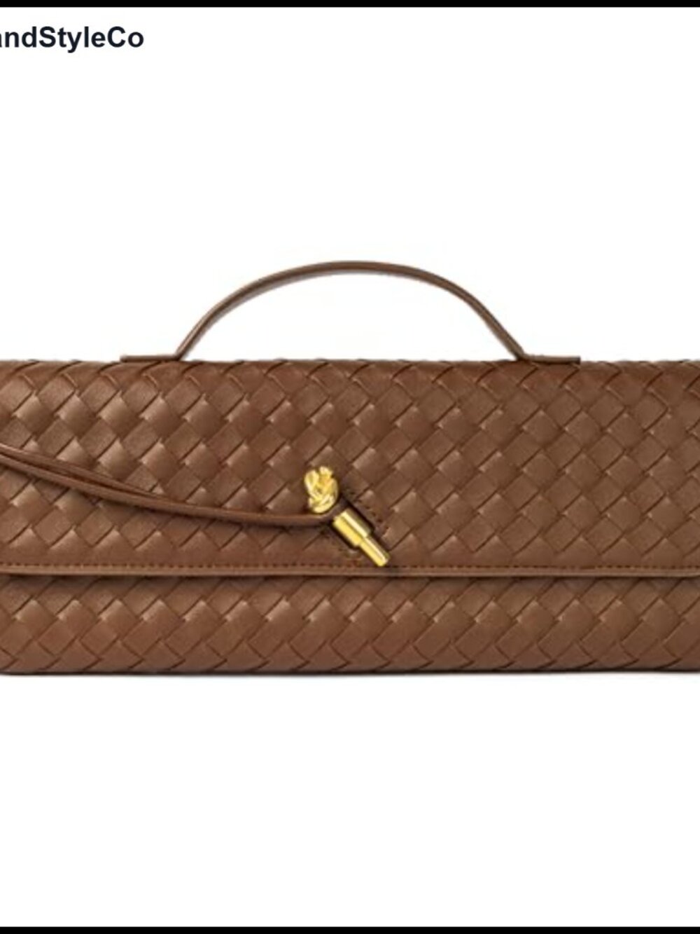 Woven Vegan Leather Evening Clutch Crossbody Bag